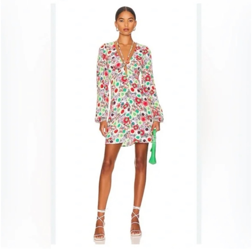 NWOT AFRM Caprice Floral Long Sleeve Dress Sz M